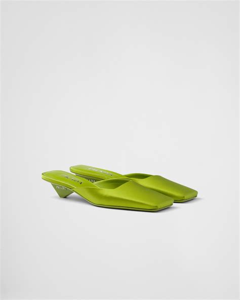 prada green flat mule|Prada mules.